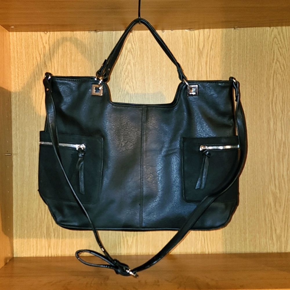 New Look Black Tote Bag with Long Strap